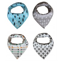 Washable Pure Cotton Drool Bibs with Adjustable Snaps for Unisex Baby Shower Gift (Multi Color)