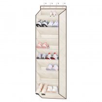 8 Tier Over The Door Shoe Organizer for Closet Beige