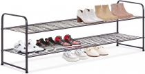 2 Tier Metal Long Shoe Rack, Bronze