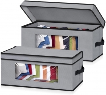 2 PCS Hat Storage Boxes for Closet Grey