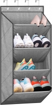 4 Tier Over the Door Shoe Organizer, Grey